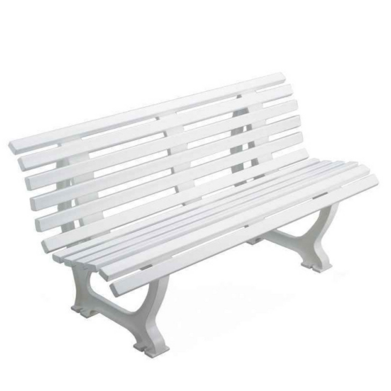 kunststof bank wit 