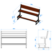 afmetingen tribunebank