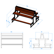 afmetingen tribunebank