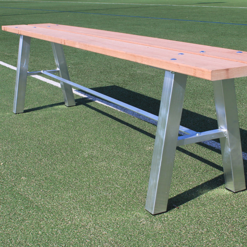 bank zonder rug hardhout