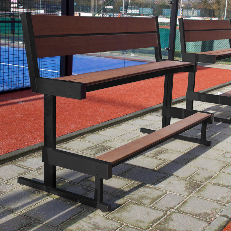 enkele tribunebank bamboe zwart gecoat