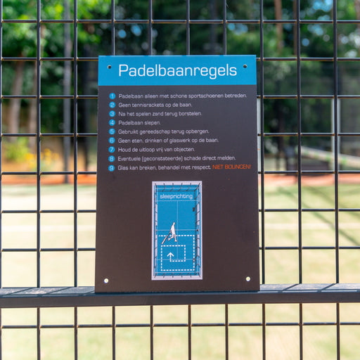 bordje padelbaanregels 