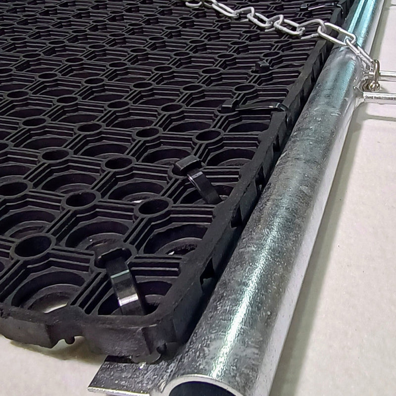 Rubber sleepmat met aluminium balk 150 x 103 cm. Ideaal voor gravel, kunstgras en smashcourt