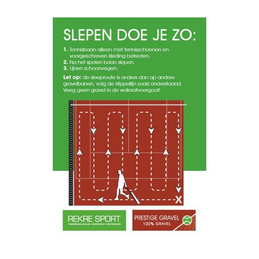 Kunststofbordje met sleeprichting voor gravelbanen