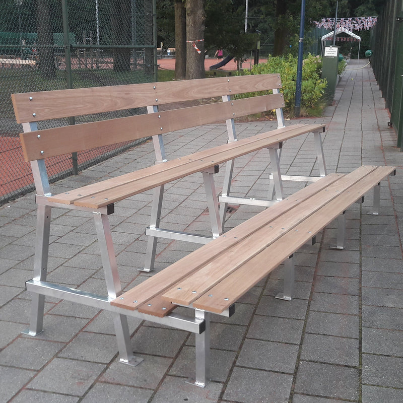 Tribunebank 350cm in PET Bruin