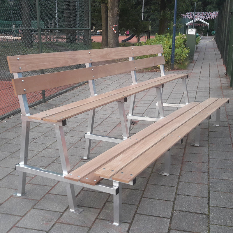 Tribunebank 350cm in PET Grijs