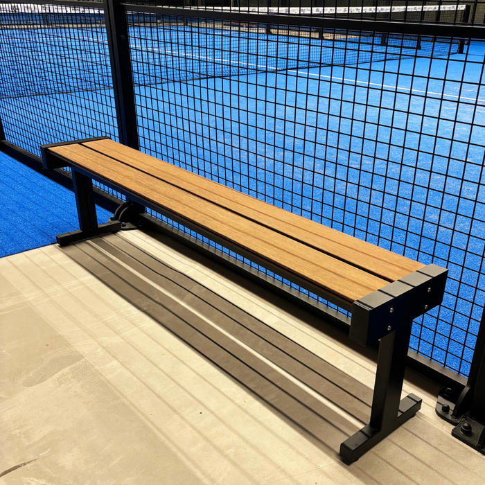 Bank zonder rug Bamboe zwart gecoat