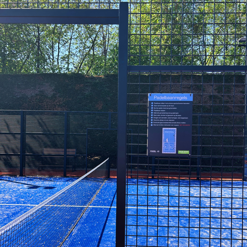 padelbaanregels bordje